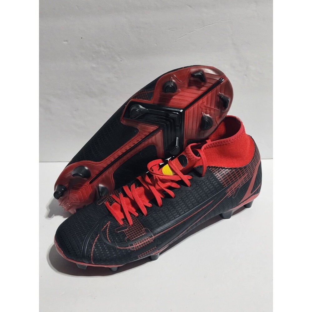 Nike Men size 8 Mercurial Superfly Customized YAVI Black and RED Soccer Cleats